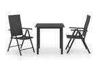 3-Piece Black Garden Dining Set NASD52435