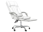 White Faux Leather Reclining Office Massage Chair TFCK26517