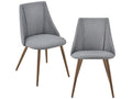 Set of 2 Lumenao Dining Chairs, Textile and Metal, 83x50x53 cm, Dark Grey, Lumenao LPVJ62127