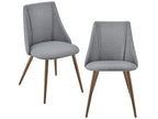 Set of 2 Lumenao Dining Chairs, Textile and Metal, 83x50x53 cm, Dark Grey, Lumenao LPVJ62127