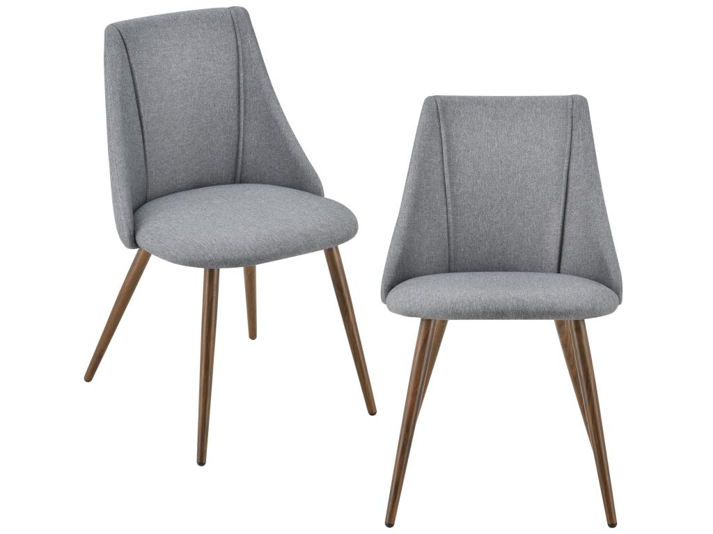 Set of 2 Lumenao Dining Chairs, Textile and Metal, 83x50x53 cm, Dark Grey, Lumenao LPVJ62127