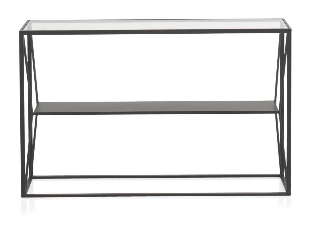 Zensova metal console with glass top QPQB10167