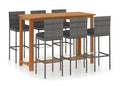 7-piece garden bar set with cushions, Grey SJCQ38597