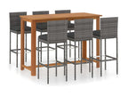 7-piece garden bar set with cushions, Grey SJCQ38597