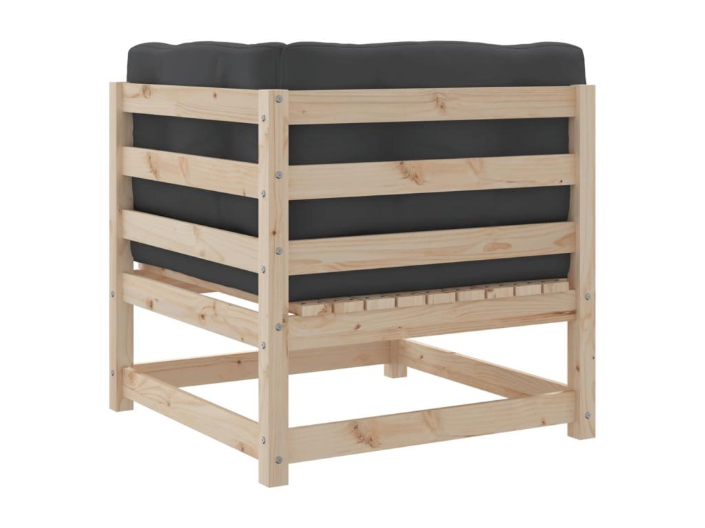 10-piece garden furniture set with cushions, solid pine wood LIBK93538