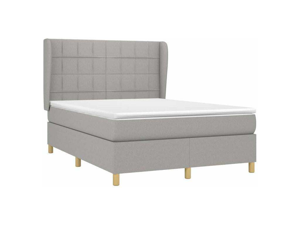 Zensova bed with mattress, light grey, 140x200 cm, Zensova OVML29726