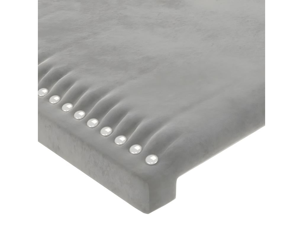 Light Grey LED Headboard 163x16x78/88 cm Velvet ITKA31492