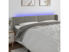 Light Grey LED Headboard 163x16x78/88 cm Velvet ITKA31492