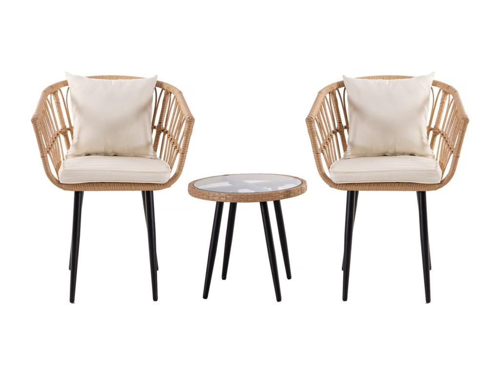 Zensova rattan garden furniture set - 2 seats - Brown FMXW37260