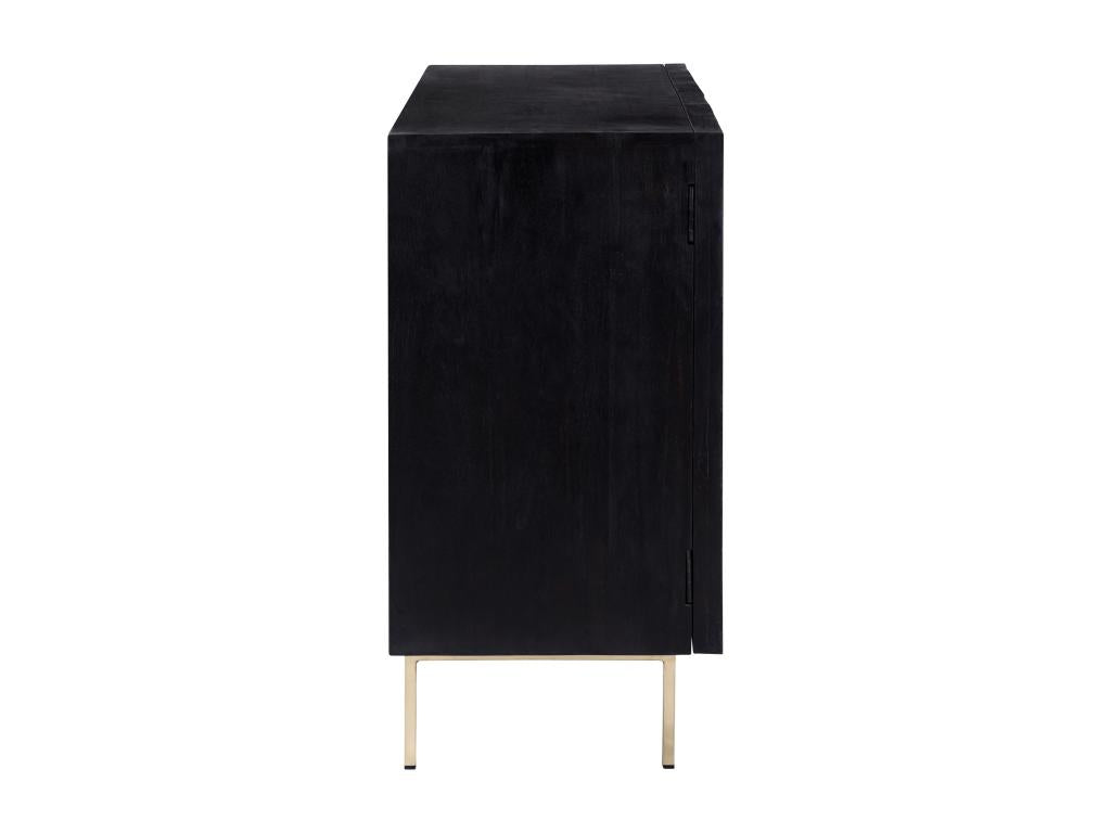 Two-door chest of drawers in engraved wood and gilt metal - Zensova HLFR30924