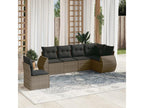 6-piece garden furniture set with grey resin wicker cushions ZTWN69128
