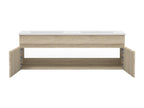120cm double vanity unit with illuminated mirror column, 3 dimmable colours, Elariva oak XPLP36579