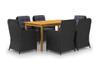 7-piece garden dining set, black CSQL44439