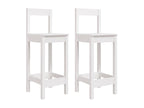 MNON72525 3-Piece White Solid Pine Wood Garden Bar Set