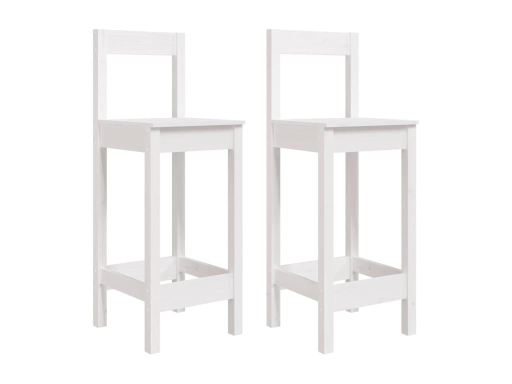 MNON72525 3-Piece White Solid Pine Wood Garden Bar Set
