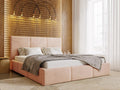 Upholstered bed with storage - 180x200 - double bed - velvet - powder pink - Zensova IKOU88259