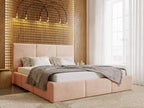 Upholstered bed with storage - 180x200 - double bed - velvet - powder pink - Zensova IKOU88259