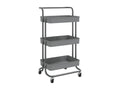 3-Tier Kitchen Trolley, Grey, 42x35x85 cm, Iron and ABS, ZOUM82233