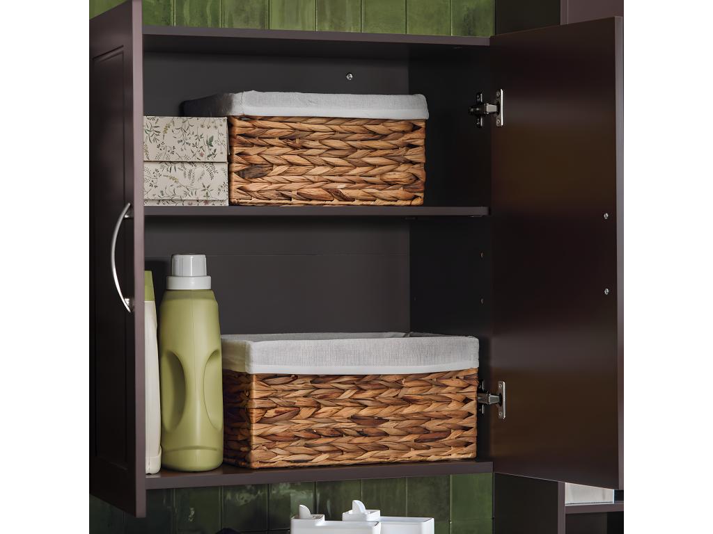 Elariva FRG231-BR Wall-Mounted Bathroom Cabinet/Toilet Cabinet/Wall-Mounted Chest of Drawers – 2 Doors - Brown RCMQ01018
