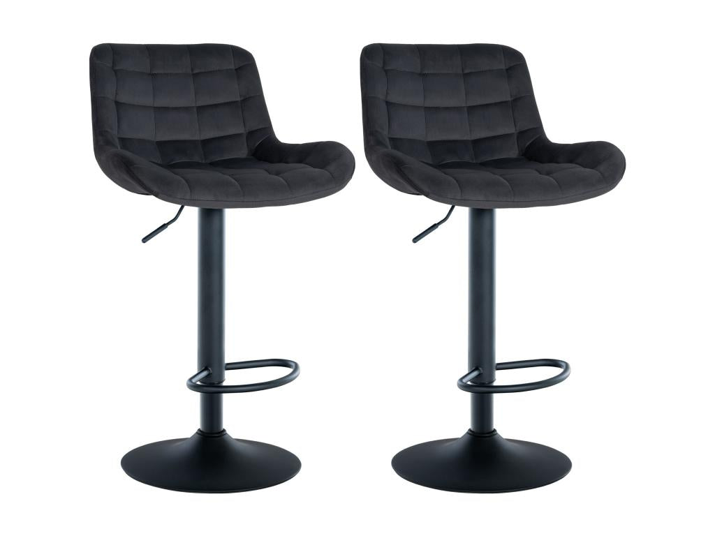 Set of 2 Bar Stools - Velvet / Metal - Zensova UUUN29730
