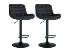 Set of 2 Bar Stools - Velvet / Metal - Zensova UUUN29730