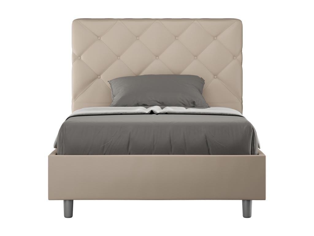 Single bed with Zensova upholstered mattress 120x200 cm, faux leather, Zensova PSQK26810