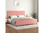 Pink velvet bed frame without mattress 200x200 cm YNFU32464