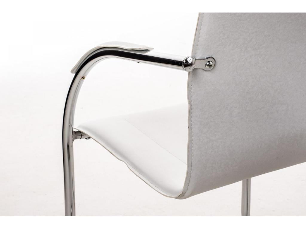 Rocking chairs - Faux leather / Chrome-plated metal - White - Lysvia REOO10830