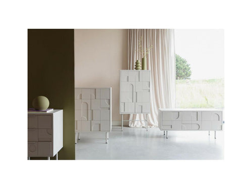 Buffet geometric pattern 120 cm beige Zensova QYAB30699