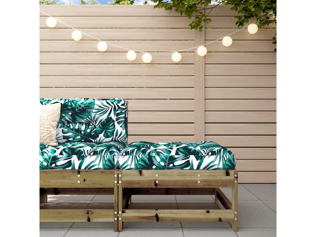 Garden footrest with cushion, impregnated pine wood GFDO41265