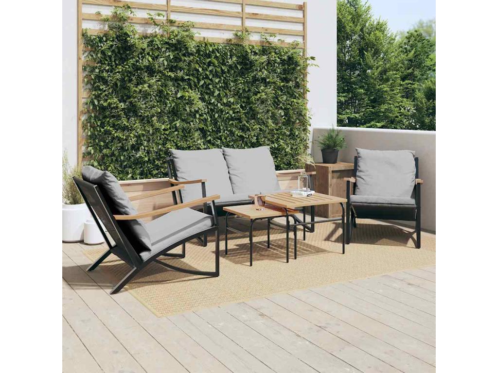 Zensova 5-piece balcony furniture set with cushions, steel, NRSI76737
