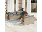 Garden furniture set with cushions, 7 pieces, grey woven resin AYVK57030