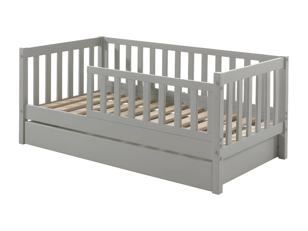 Zensova - Zensova Bed 70x140cm Grey Vertical Rails Drawer DNCB45696