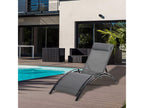 Contemporary design sun lounger, multi-position reclining, removable headrest included, aluminum and grey textilene FWRE31438