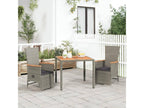 3-piece garden dining set with grey resin wicker cushions UOEK24541