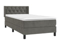 Zensova upholstered bed and mattress, dark grey, 80x200 cm, velvet, WBQY45403