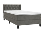 Zensova upholstered bed and mattress, dark grey, 80x200 cm, velvet, WBQY45403