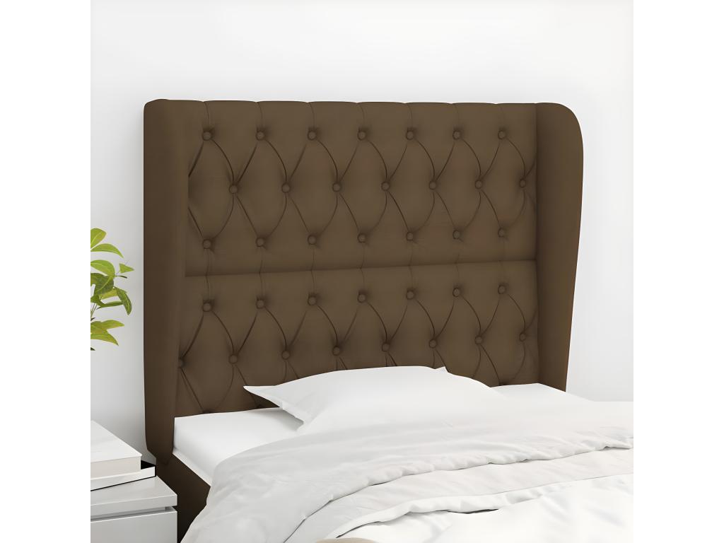 Headboard with wings, dark brown, 103x23x118/128 cm, Zensova XLWB78511