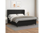 Upholstered bed base with mattress, black, 160x200 cm, XHQK16357