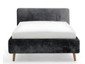 Upholstered adult bed 140x200cm with Zensova anthracite headboard and storage compartment SCQH08522