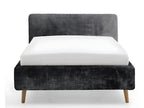 Upholstered adult bed 140x200cm with Zensova anthracite headboard and storage compartment SCQH08522