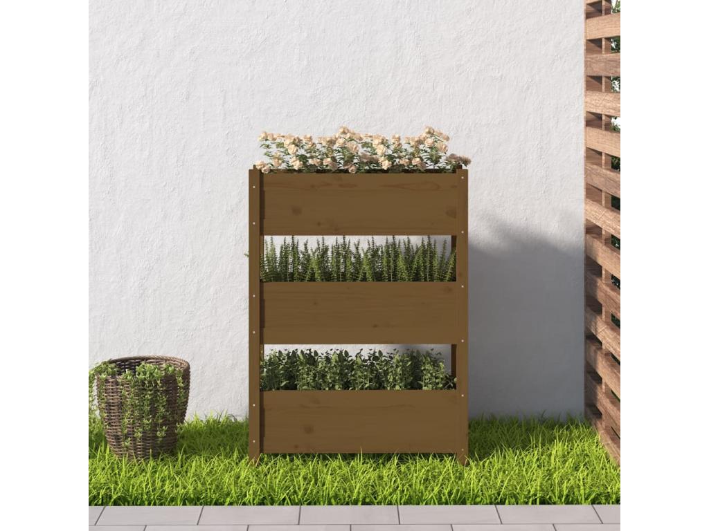Honey Brown Planter 77x25x104.5 Solid Pine Wood ARMZ28828