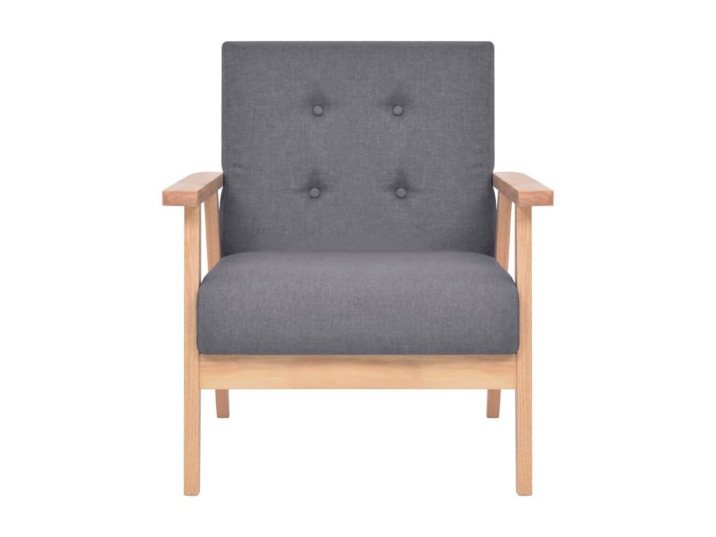 3-piece sofa set, dark grey fabric BHTN11196