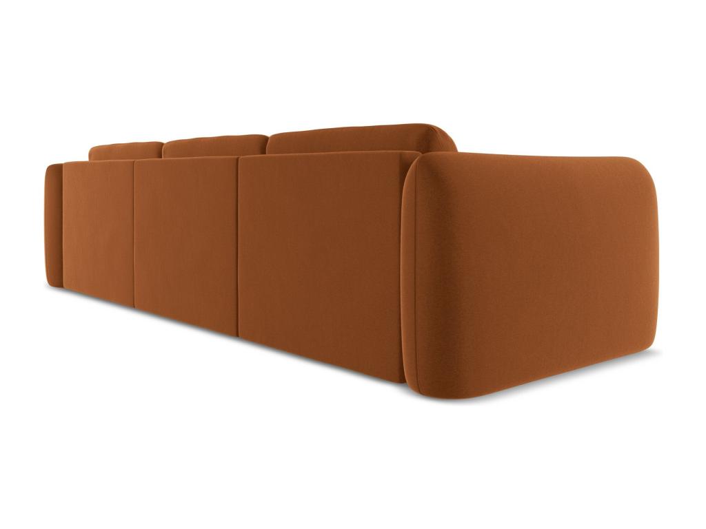 Right-hand corner sofa in velvet - terracotta - Elariva YQGY17379