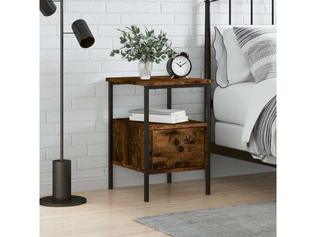 Smoked oak bedside table, 34x36x50 cm, Zensovaingenierie JPBQ15731