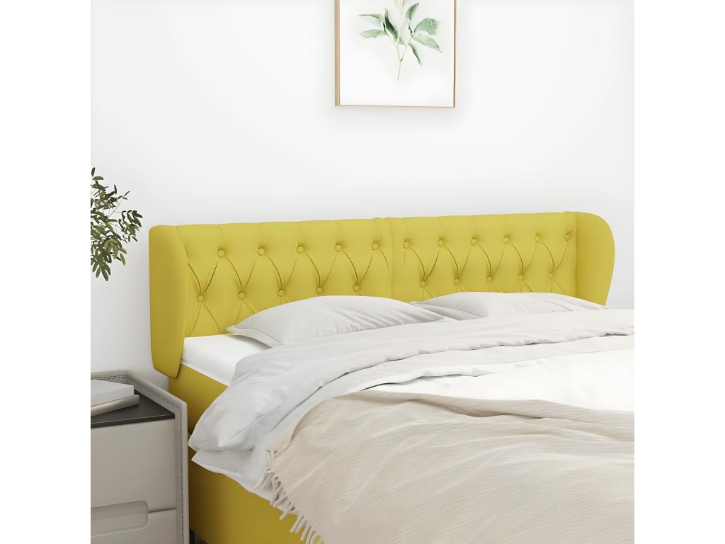 Headboard with wings, Green, 147x23x78/88 cm, Zensova YTHB87001