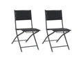Folding garden chairs, 2 pcs, steel and textilene, MYNR20536