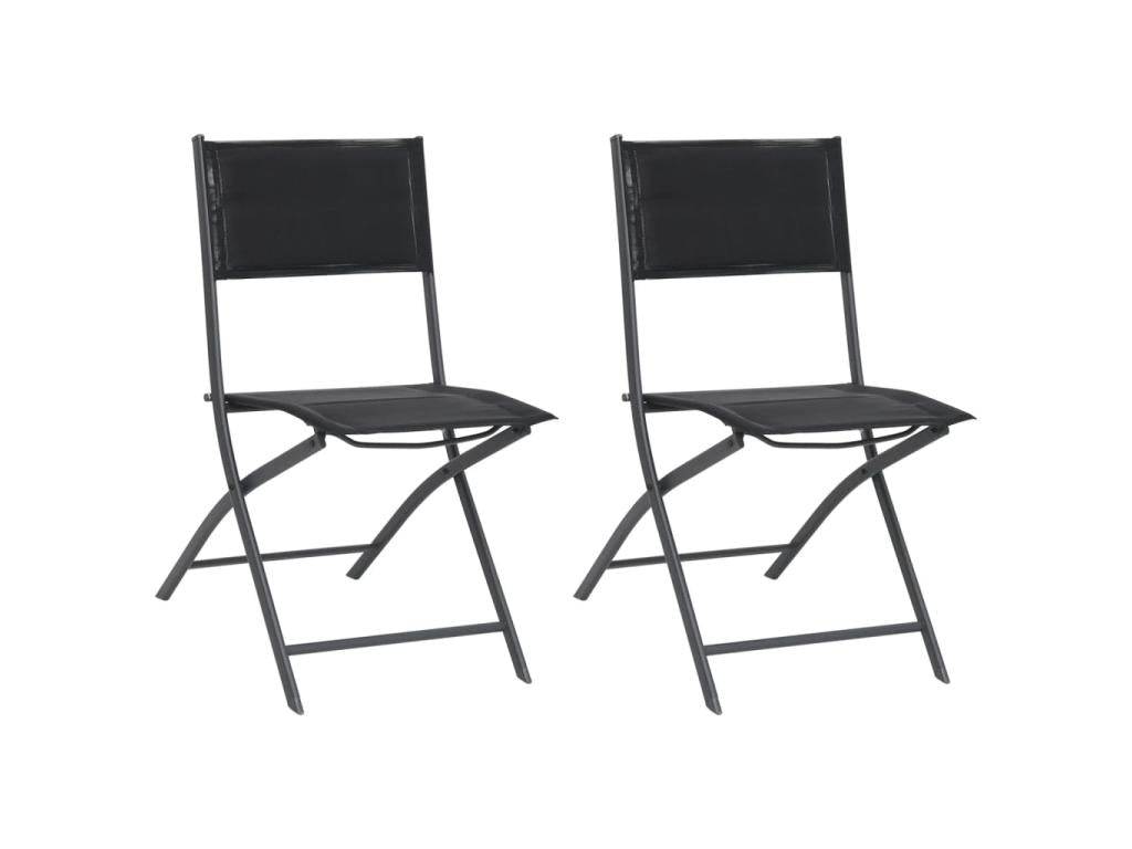 Folding garden chairs, 2 pcs, steel and textilene, MYNR20536