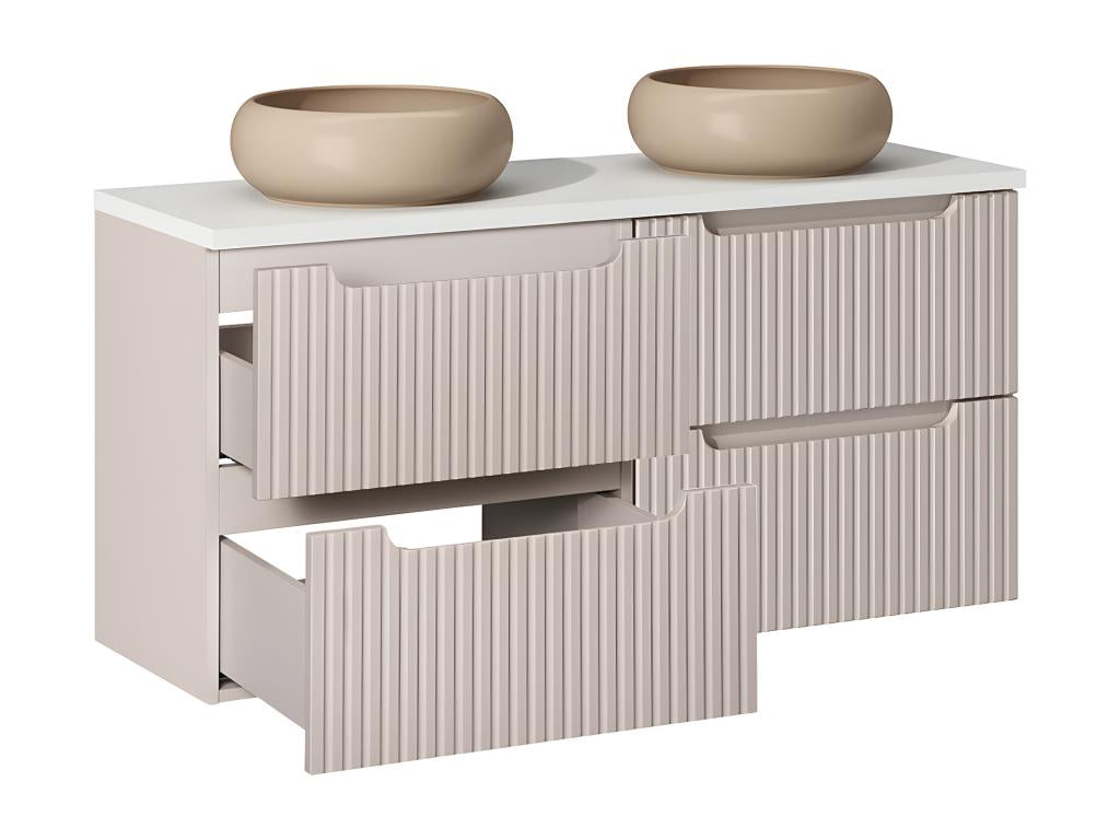 Zensova Cashmere and White DAGU76194 120cm Double Vanity Unit with 4 Drawers