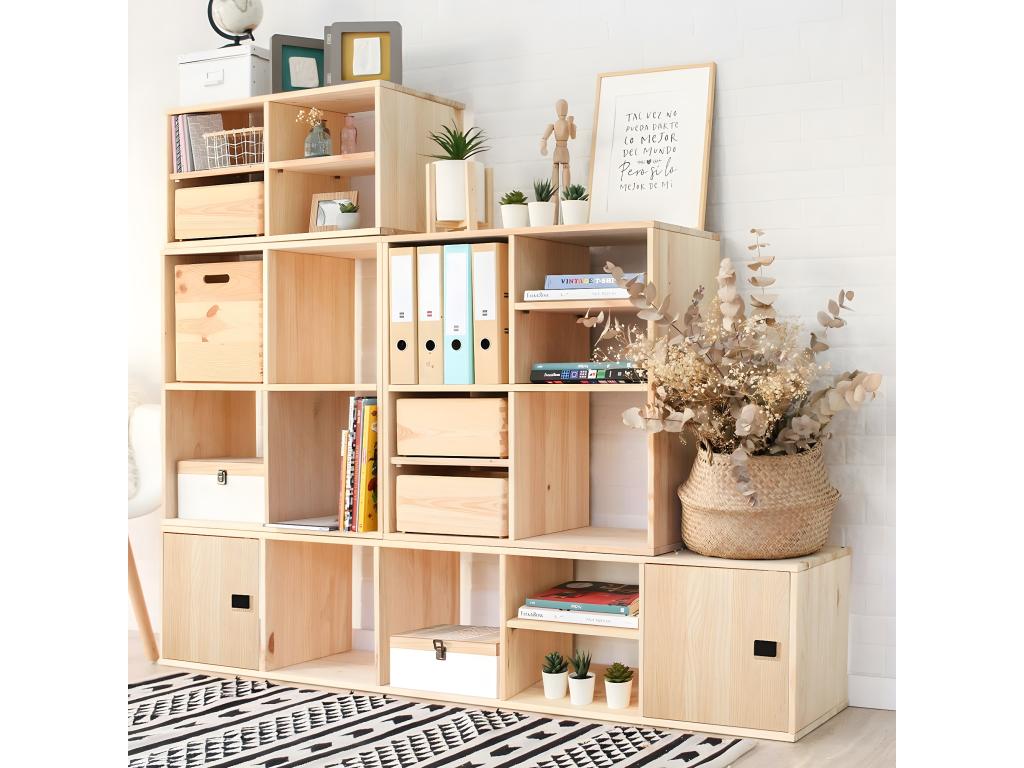 Solid pine shelf - W36.2 x H36.2 cm FCXY37683